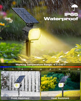 btfarm 2 Pack Solar Spot Lights Outdoor Waterproof IP65, 52 LED Landscape Lights 3 Lighting Modes, Spotlights | Lumora