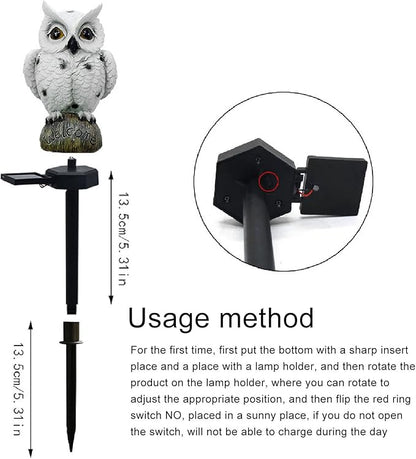Solar Lights Outdoor, Owl Solar Landscape Light Solar Pathway Light Warm Light LED Solar Stake Lights for Garden, Patio, Yard, Lawn, Walkway Decoration