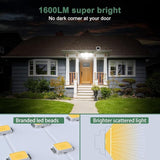 GLORIOUS-LITE Solar Security Lights 2400mAh LED Motion Sensor Light Outdoor, Rechargable 1600lm Solar Flood Light | Lumora