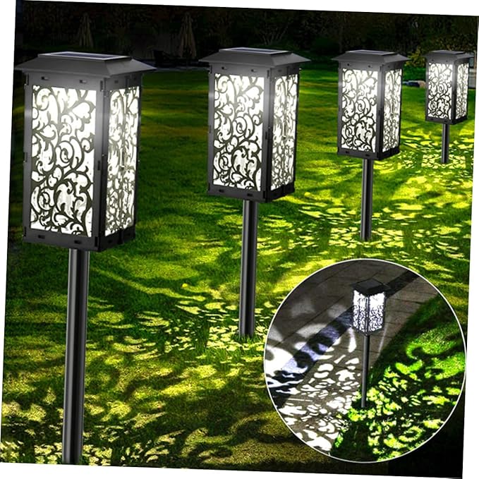 Wakauto Solar Garden Light Outdoor LED Solar Pathway Lamp with Ground Plug Lawn Light for Patio Decor Weatherproof