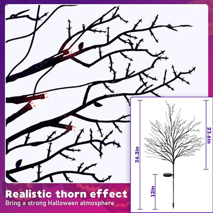 Halloween Solar Pathway Lights 8PCS, Halloween Outdoor Decorations, Artificial Tree Waterproof LED Lights for Lawn Yard Garden Driveway Porch Walkway, Auto On/Off