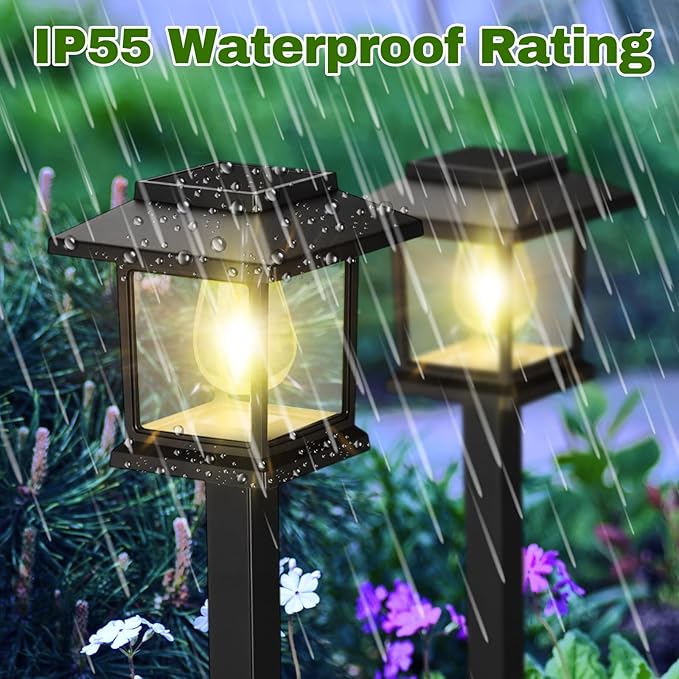 20 Pack Solar Pathway Outdoor Lights Waterproof IP55 House Shape Solar Walkway Garden LED Lights Decoration for Yard Patio Landscape Outside Lawn Driveway