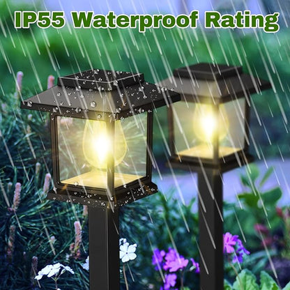 20 Pack Solar Pathway Outdoor Lights Waterproof IP55 House Shape Solar Walkway Garden LED Lights Decoration for Yard Patio Landscape Outside Lawn Driveway