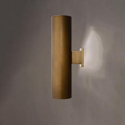 VAXCEL Chiasso 20 in. H 2-Light Warm Brass Outdoor Wall Sconce Made of Rust-Resistant Aluminum, Gold Metal Shade, Up-Down Wall Wash, LED Compatible, Use for Exterior Porch Patio Front Door or Garage