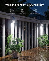 4 Pack Solar Wall Lights, Stainless Steels Outdoor Waterproof Motion Sensor Modern Metal Lamps for Fence, Deck | Lumora