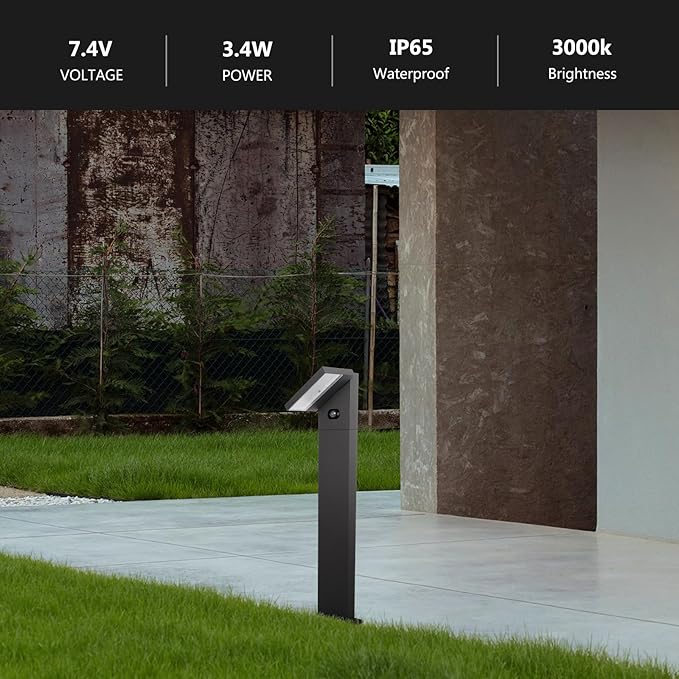 Solar Pathway Lights Outdoor with Motion Sensor - 375 Lumen IP65 Waterproof Path Lights for Driveway, 120° Adjustable Head & 3 Modes, 31.5" Tall Dusk-to-Dawn Landscape Lighting (CRI90+)