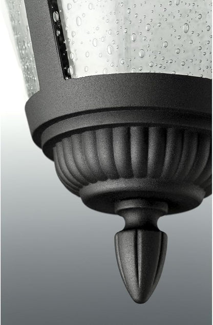 Progress Lighting P5863-31 1-Light Cast Wall Lantern with Clear Seeded Glass, Textured Black