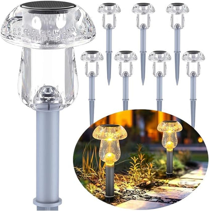 QUQUQ Solar Pathway Lights Solar Lights Outdoor Pathway Powered LED Mushroom Garden for Yard Yard Patio Decor(Multi-Colored)