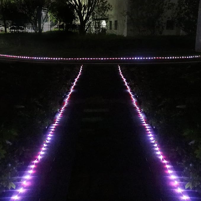 Honche Solar Rope Light 33FT 100L Outdoor Candy Cane Rope Lights Weatherproof for Terrace Tree Fence Patio Garden Yard Home Wedding Birthday Vacation Holiday Christmas Decor(Candy)