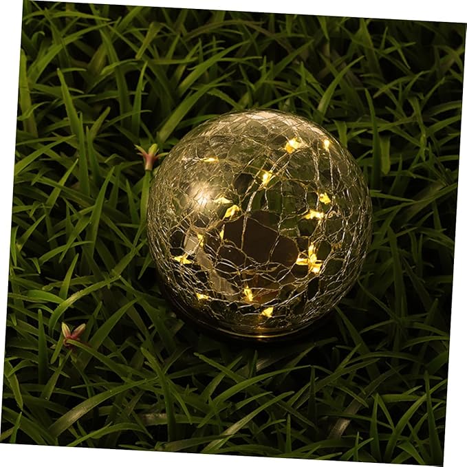 Kisangel Solar Cracked Globe Ground Light Warm Yellow Outdoor Garden Buried Lamp for Pathway Patio Lawn Decor Solar | Lumora
