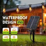 34ft S14 String Lights with 15 Golden Yellow Light Guide Column LED Bulbs – Shatterproof Waterproof E26 for Outdoor | Lumora