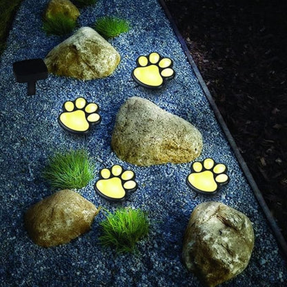 Generic Paw Print Solar Light, Outdoor, Warm Light, Waterproof, 4 in 1, Pathway Lighting for Patio, Lawn, Yard