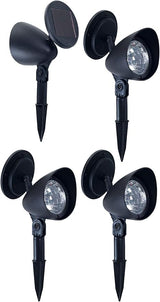 Solar Powered Lights (Set of 4)- LED Outdoor Stake Spotlight Fixture for Gardens, Pathways, and Patios by Pure | Lumora