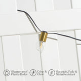 Brightech Glow LED String Lights - 26 Ft Commercial Grade Patio Lights with Brass Accents - Outdoor Waterproof | Lumora