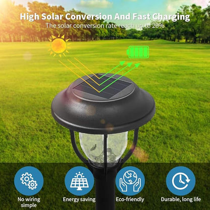 KOOVON Bright Outdoor Solar Pathway Lights,Dream Dynamic Solar Outdoor Lights Waterproof LED Solar Powered Garden Lights Solar Landscape Light for Yard Walkway Lawn Driveway Backyard (10 Pack)