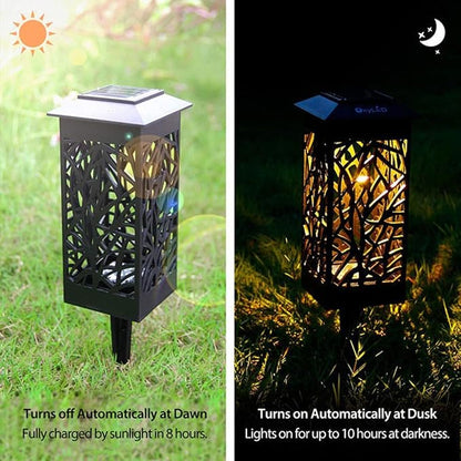 6pcs Solar Hollow-Out Ground Plug Lights Outdoor Waterproof Warm White Garden Solar Pathway Lamps for Lawn and Patio Decor