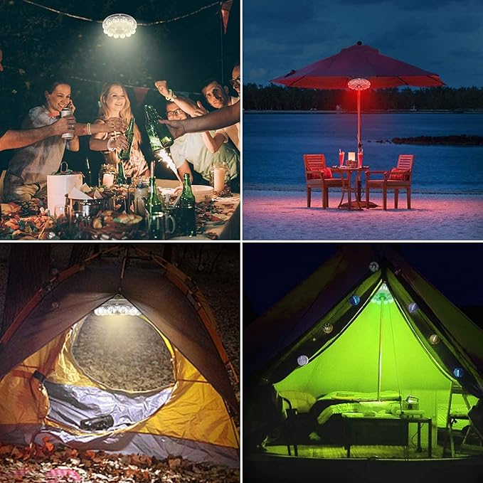 LUXSWAY Umbrella Lights Battery Operated,12 Color Changing Outdoor Patio Umbrella Light for Pole with 80Ft | Lumora