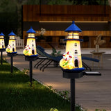 Lighthouse Solar Lights Outdoor, Lighthouse Decor Lighthouses Gifts Nautical Decor for Home, Waterproof Decorative | Lumora