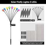 Swaying Solar Lights for Outside, 8 Mode RGB Color Changing Firefly Outdoor Waterproof, Swaying Solar Garden Lights | Lumora