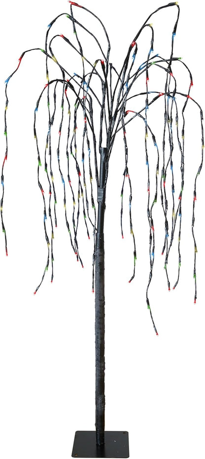 FUCHSUN 4.6 FT 200 LED Solar Lighted Willow Tree Outdoor, Light Up Weeping Willow Tree Garden Pathway Lights, Outside Decor Home Patio Yard Party Wedding Christmas Decorations (Multicolored)