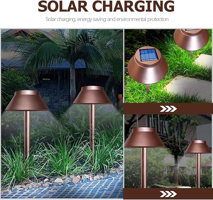 HANABASS Solar Garden Stake Light Outdoor Solar Powered Lawn Pathway Lighting Waterproof for Yard Patio Landscape Decor