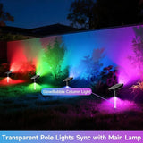 Color Changing Solar Spot Lights Outdoor with PC Light Guide Column, 8 Lighting Modes Christmas Outdoor Spotlight | Lumora
