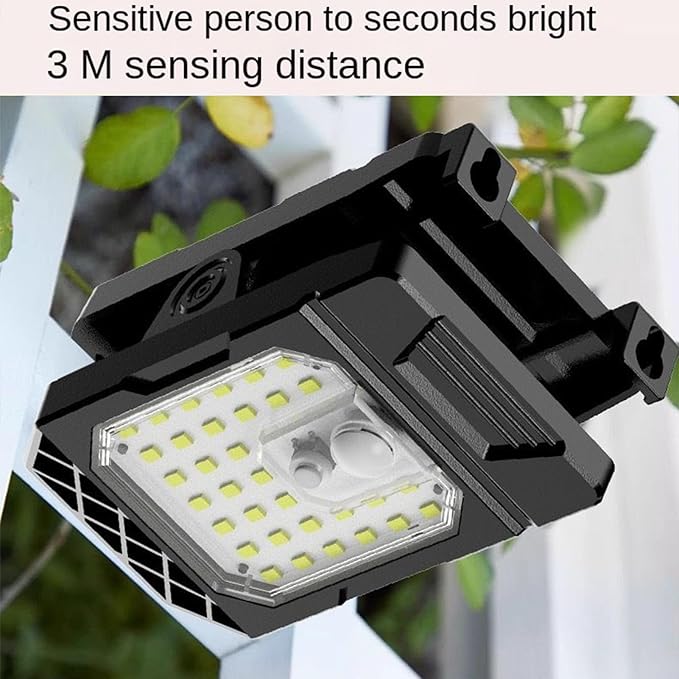 Weatherproof Motion Solar Light, Outdoor LED Clamp On, Solar-Powered Lamp for Backyard and Porch, High Efficiency Safe Nighttime Illumination, Street Road Parking Lot Basketball Lighting