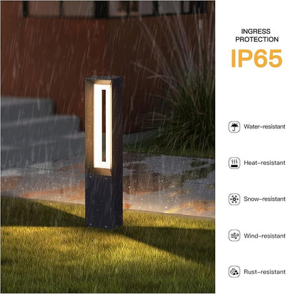 Outdoor Path Light, 31.5" Pathway Walkway Lights Waterproof Yard Landscape LED Bollard Lighting Lawn Lamp Garden Sidewalk Patio Backyard Ground Bright 3000K Lantern for Outside High Voltage Wired