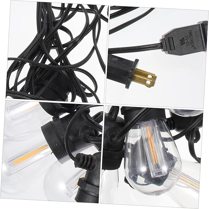 NOLITOY 15m Outdoor Led String Lights Decorative Lamp for Parties Camping and Garden Warm Bulbs Us for Festive Occasions