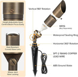 LUTEC Solid Brass Low Voltage Landscape Lighting, 12V Heavy Duty Waterproof Landscape Spotlights, Adjustable Bronze | Lumora
