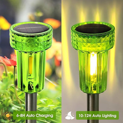 St. Patrick's Day Solar Pathway Lights Outdoor,Green Solar Lights LED Waterproof, St. Patrick's Day Decorations Solar Lights Auto Dusk-to-Dawn for Yard, Path, Garden, Walkway, Landscape 8 Pack
