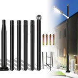 20Ft Tall Street Light Pole - Outdoor Metal Split Heavy Duty Street Lamp Post for Outside Large Solar Street Lights | Lumora