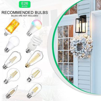 MAXvolador Outdoor Wall Lantern, Exterior Waterproof Wall Sconce Light Fixture, Black Anti-Rust Mount Light with Clear Glass, E26 Base Wall Lamp