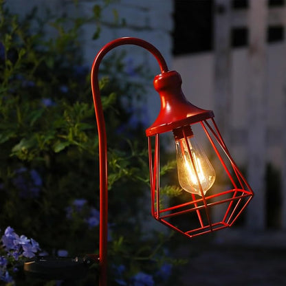 2 Pack Solar Pathway Lights Outdoor Waterproof Solar Powered Metal Path Lighting for Garden Backyard Landscape Lighting, Decor Lights Gift for Women, Red