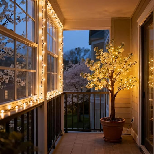 LUCKY SHINE 200 Clear Christmas Lights, Commercial Grade Pack of 2 Sets 100 Light and 66 Ft Black Wire, for Indoor and Outdoor Use.