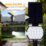 23 LED Solar Spot Lights Outdoor Waterproof, 2 Pack Solar Lights UP to 20Hrs, 3 Brightness Levels Spotlight | Lumora