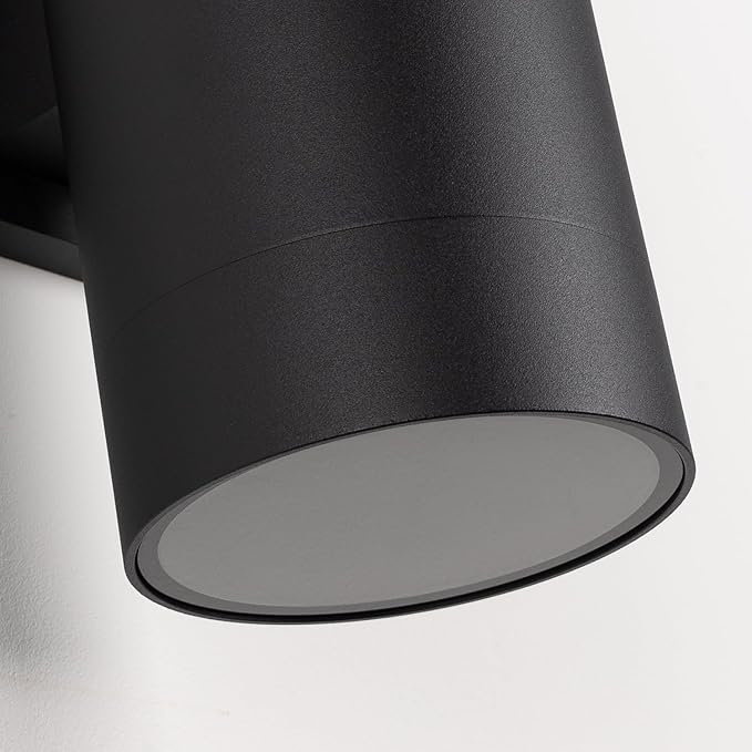 mirrea 14" Modern Outdoor Porch Light Patio Light in 2 Lights with Aluminum Cylinder and Tempered Glass Cover | Lumora