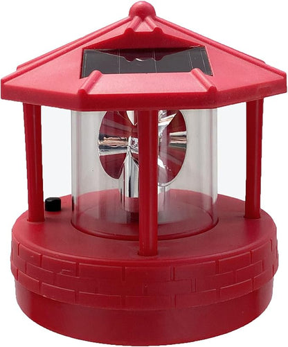 Garden Solar Lights, Outdoor LED Lighthouse, Durable Rotatable Waterproof for Pathway (Red - L)