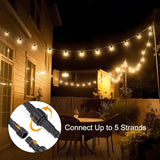 15M LED Outdoor String Lights Patio Dimmable Hanging Light with Remote, Waterproof Shatterproof Edison Bulbs, 3 | Lumora