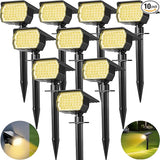 Solar Spot Lights Outdoor 10 Pack, [46 LED/3 Modes] Solar Landscape Spotlights Waterproof, 2-in-1 Auto On/Off Solar | Lumora