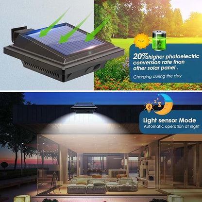 Gutter Solar Patio Decor Lights, 40 LED Deck Outdoor Waterproof Fence for Wall Backyard Porch, Pool, Step Stairs, Yard, Garden, Pathway (6 Pack-Black, Cool White)