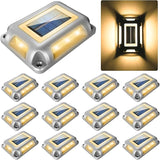 Solar Deck Lights Driveway Dock Lights- 12 Packs Waterproof 1200mAh Solar Powered Outdoor LED Aluminum Dock | Lumora
