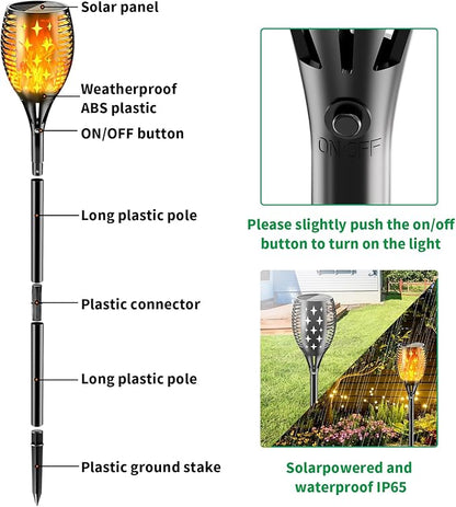 YoungPower 43'' Solar Torch Lights Flickering Flames for Decor Garden Patio Deck Yard Driveway,1 Pack