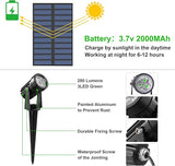 Green Solar Spot Lights Outdoor, 2 Pack Solar Landscape Spotlights IP65 Waterproof 9.8ft Cable, Auto On/Off Outdoor | Lumora