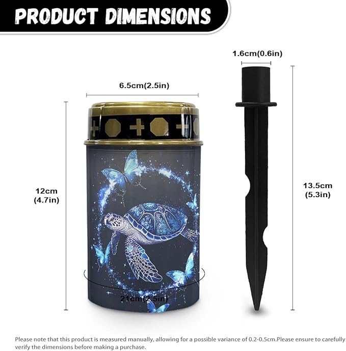 Turtle Butterfly Solar Garden Lights Outdoor, Cross Solar Lights Outdoor Waterproof Solar Powered Lights for Outside Patio Yard Pathway