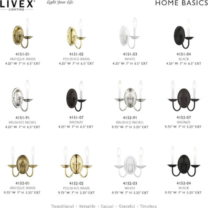 Livex Lighting 4151-03 Williamsburg 1-Light Wall Sconce, White