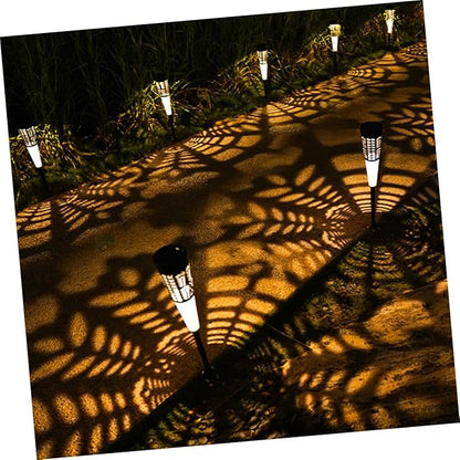6pcs Solar Garden Pathway Lights Outdoor Solar Patio Stake Lamps for Decoration Easy Installation for Front Backyard Use