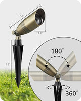 EDISHINE Solid Brass Outdoor Landscape Spotlights, 3CCT MR16 Bulb Included, 12V LED Low Voltage Landscape Lighting | Lumora