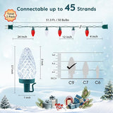 2PACK C9 LED Christmas Lights with 100 Spring Clips, Total 100ft 100 LED Waterproof - Outdoor Security Flood Light | Lumora