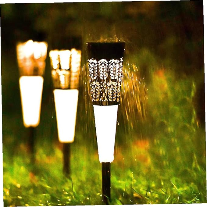 GALPADA 6pcs Solar Garden Lights Outdoor Stake Ground Lights Warm Colorful LED Landscape Pathway Yard Decorative Solar Powered Lighting for Patio and Courtyard